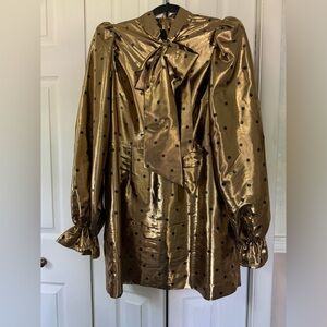 Queens of Archive Sawyer Gold Lamè Mini Dress Size Large